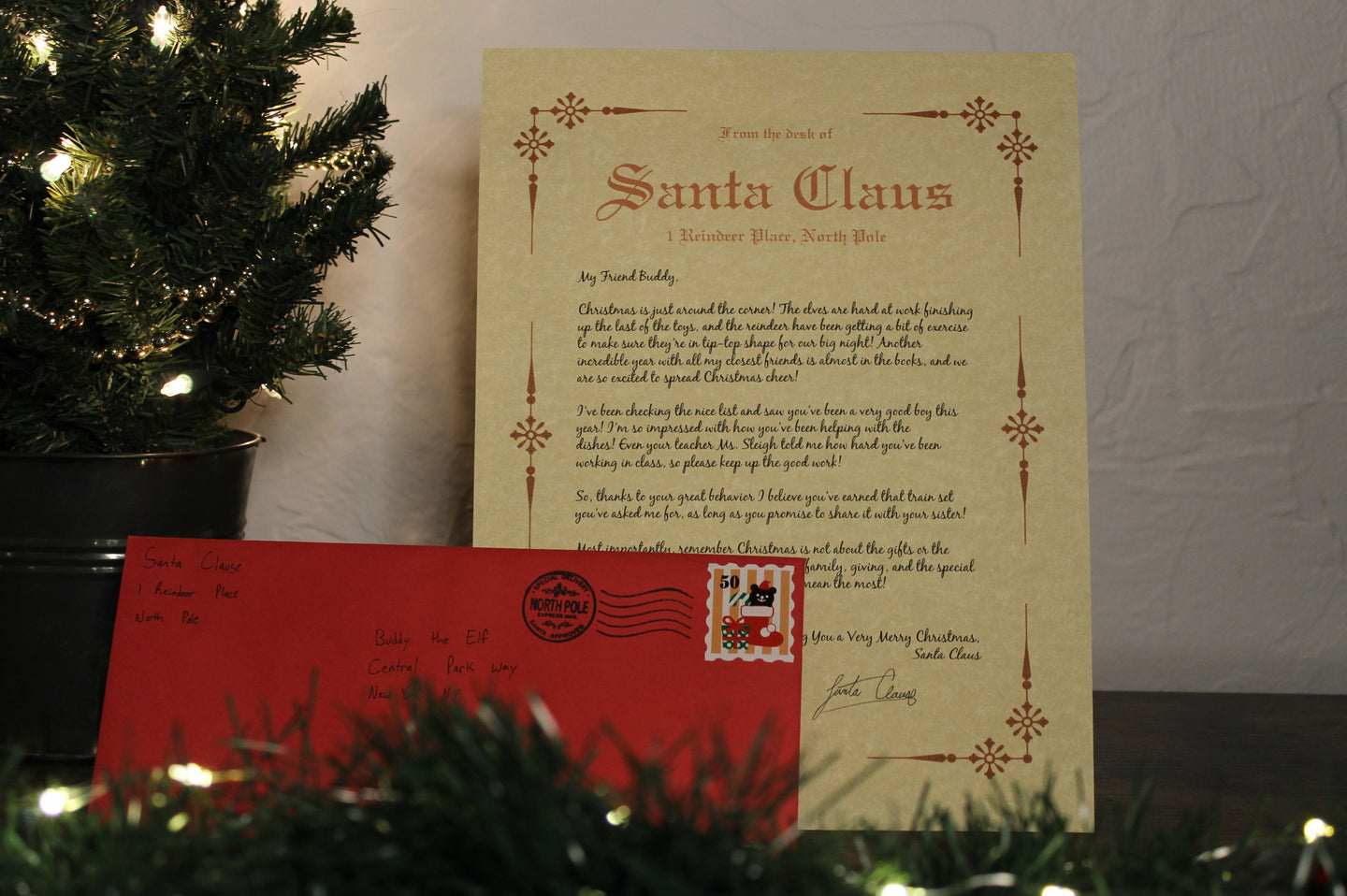 Letter From Santa with envelope 
