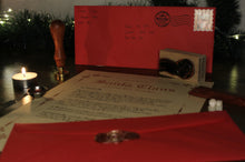 Load image into Gallery viewer, Full custom Santa letter package with envelope and Christmas wax seal
